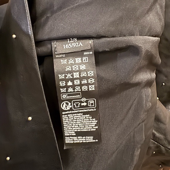 All Saints Black Studded Leather Mini Shift Dress - NWT - Picture 5 of 5